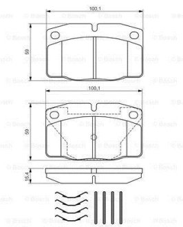 Колодки гальмівні (передні) Opel Ascona C 75-88//Vectra A 83-95/Kadett E 79-93 0 986 469 390 BOSCH 0986469390