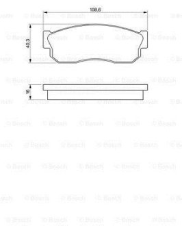 Колодки гальмівні (передні) Nissan Sunny 82-91/Subaru Justy 87-96 0 986 469 580 BOSCH 0986469580