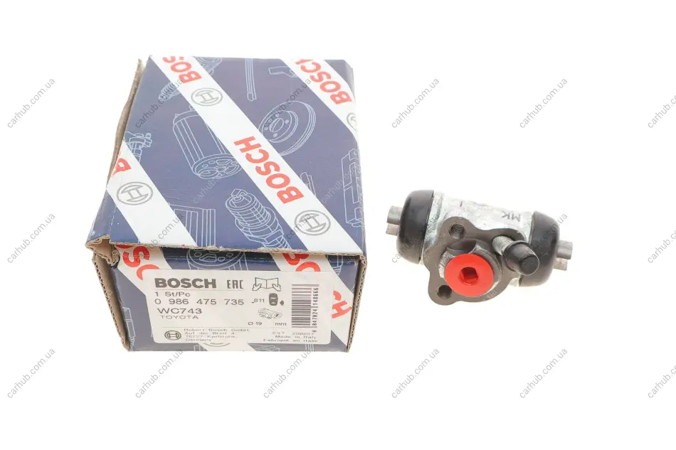 Циліндр гальмівний (задній) Toyota Corolla 92- 02 (R) (d=19mm) BOSCH 0 986 475 735 (фото 1)