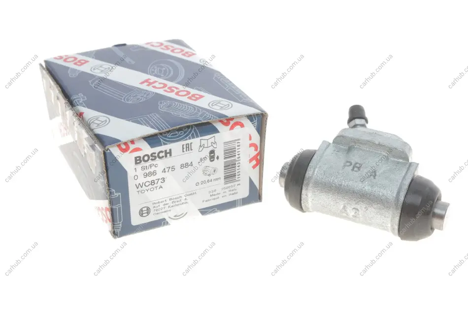 Циліндр гальмівний (задній) Toyota Avensis 97-03 (R) (d=20.64mm) BOSCH 0 986 475 884 (фото 1)