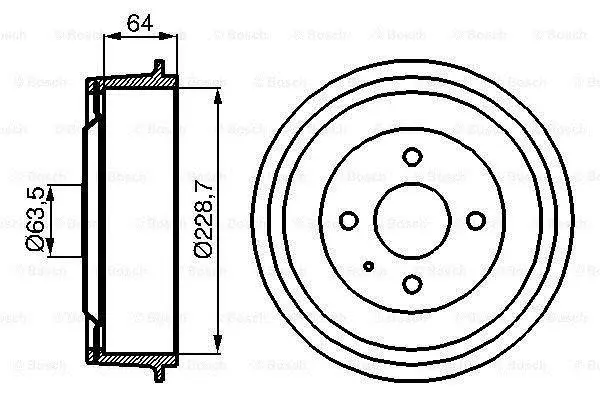 Гальмівний барабан задн FORD CAPRI III, SIERRA, SIERRA I, SIERRA II 1.3-3.0 01.78-03.93 BOSCH 0 986 477 012 (фото 1)