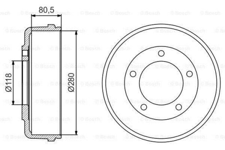 Барабан тормозной (задний) Ford Transit 2.3/2.0-2.4 TDCI BOSCH 0 986 477 203