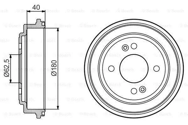 Гальмівний барабан задн HYUNDAI GETZ 1.1-1.6 09.02- BOSCH 0 986 477 216 (фото 1)