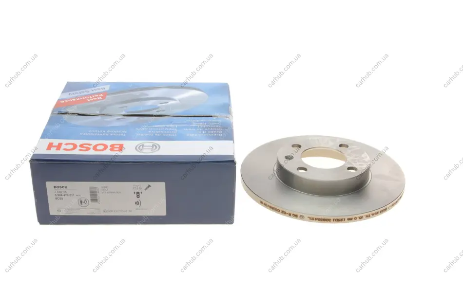 Диск гальмівний (передній) VW Caddy 82-92/Golf 74-99/Passat 73-88/Polo 95-02 (239x12)(з покр)(повний) BOSCH 0 986 478 011 (фото 1)