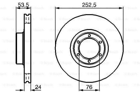 Диск гальмівний (передній) Renault Trafic/Opel Arena -01 (252.5x24) 0 986 478 113 BOSCH 0986478113