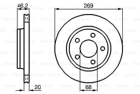 Диск гальмівний (задній) Audi 100/A8 -02 (269x20) BOSCH 0 986 478 316