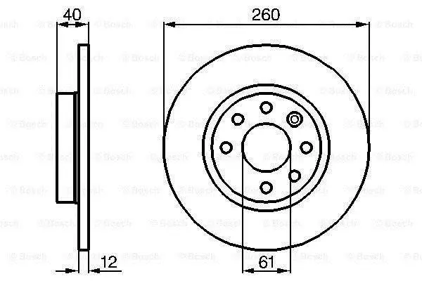 Диск гальмівний передн лів/прав VOLVO 440, 460, 480 1.6-2.0 04.86-12.96 BOSCH 0 986 478 386 (фото 1)