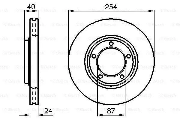 Диск гальмівний передн лів/прав HYUNDAI H-1, H-1 / STAREX 2.4/2.5D 06.97-12.07 BOSCH 0 986 478 663 (фото 1)