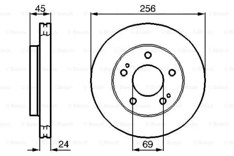 Диск гальмівний передн лів/прав DODGE AVENGER MITSUBISHI ECLIPSE I, ECLIPSE II 2.0/2.5 04.91-12.07 BOSCH 0 986 478 708