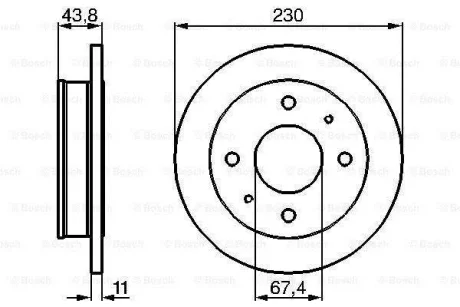 Диск гальмівний передн лів/прав HYUNDAI ATOS 1.0 02.98-12.00 BOSCH 0 986 478 727