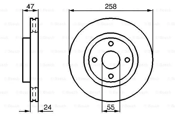 Диск гальмівний передн лів/прав MAZDA 323 F VI, 323 S VI 1.6-2.0D 05.98-05.04 BOSCH 0 986 478 989 (фото 1)