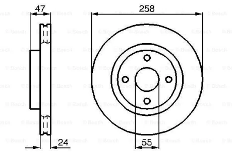 Диск гальмівний передн лів/прав MAZDA 323 F VI, 323 S VI 1.6-2.0D 05.98-05.04 BOSCH 0 986 478 989