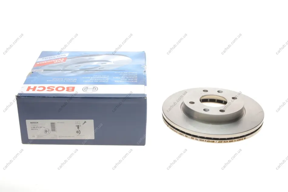 Диск гальмівний (передній) Hyundai Elantra 00-06 (257x24) (з вентиляцією) BOSCH 0 986 479 207 (фото 1)