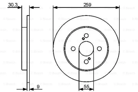 Диск гальмівний задн лів/прав TOYOTA IQ, RACTIS, YARIS, YARIS / VIOS 1.0-1.8 08.05- BOSCH 0 986 479 420