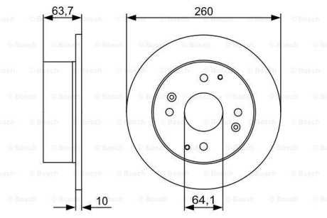 Диск тормозной (задний) Honda Accord VI 98-02 (260x10) BOSCH 0 986 479 504