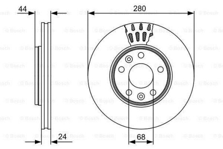 ДИСК ГАЛЬМIВНИЙ ПЕРЕДНIЙ BOSCH 0 986 479 C62