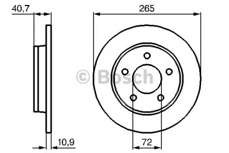 Диск гальмівний задн лів/прав HYUNDAI TUCSON KIA SPORTAGE II MAZDA 3 1.6-2.0D 10.03-09.14 BOSCH 0 986 479 C77
