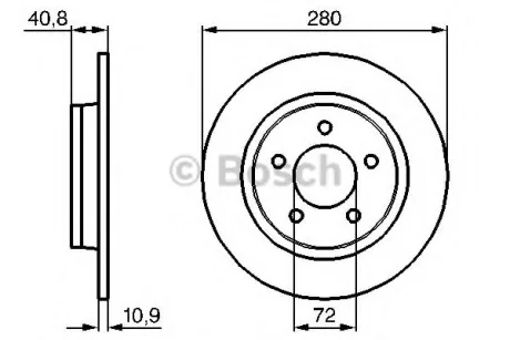 Диск гальмівний задн лів/прав MAZDA 3, 5 1.6D-2.3 10.03- BOSCH 0 986 479 C79
