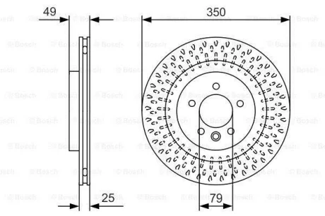 Диск гальмівний задн лів/прав LAND ROVER DISCOVERY V, RANGE ROVER IV, RANGE ROVER SPORT II 2.0-5.0 08.12- BOSCH 0 986 479 D31