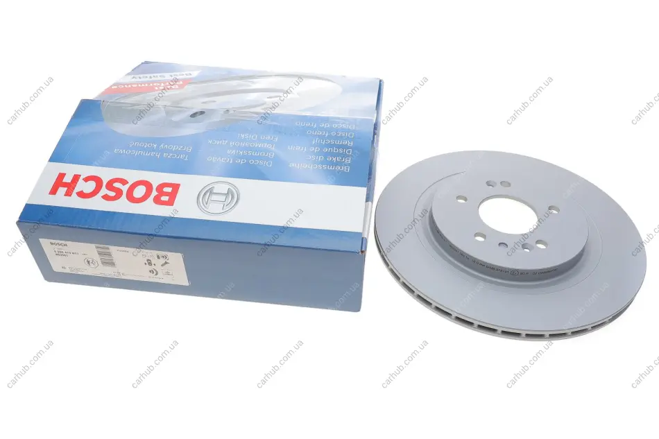 Диск гальмівний задн лів/прав HYUNDAI SANTA FE IV, SANTA FÉ III 2.0D-3.5 05.15-11.20 BOSCH 0 986 479 H17 (фото 1)