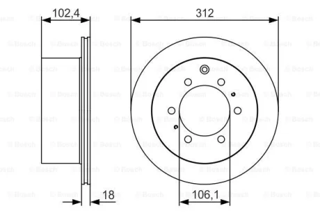Диск гальмівний задн лів/прав TOYOTA LAND CRUISER, LAND CRUISER 80 2.4-4.2D 01.85-12.97 BOSCH 0 986 479 R57