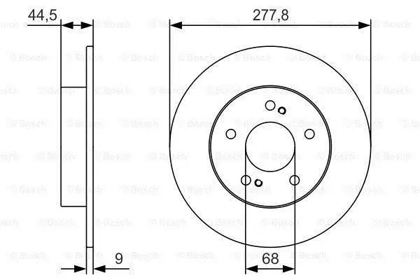 Диск гальмівний задн лів/прав NISSAN CEFIRO III, MAXIMA / MAXIMA QX IV, MAXIMA / MAXIMA QX V 2.0-3.5 01.95-11.03 BOSCH 0 986 479 T86 (фото 1)