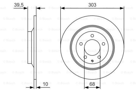 Диск тормозной (задний) Mazda CX-5 11- (303x10) BOSCH 0 986 479 V04 (фото 1)