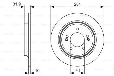 Диск гальмівний (задній) Hyundai Sonata 2.4 10-15 (284x10) BOSCH 0 986 479 V09