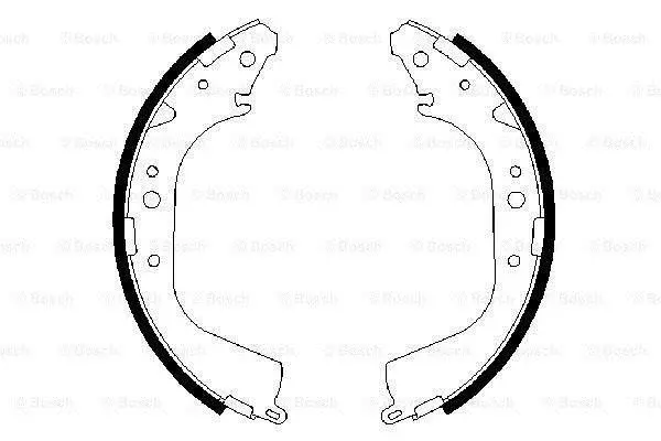 Гальмівна колодка TOYOTA 4 RUNNER I, 4 RUNNER II, 4 RUNNER III, HIACE / COMMUTER V, HIACE III, HIACE IV, HILUX IV, HILUX V, HILUX VI, LAND CRUISER, LAND CRUISER 90, TUNDRA 2.0-4.7 08.83- BOSCH 0 986 487 414 (фото 1)
