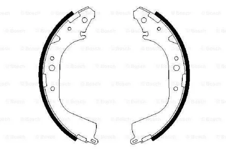 Гальмівна колодка TOYOTA 4 RUNNER I, 4 RUNNER II, 4 RUNNER III, HIACE / COMMUTER V, HIACE III, HIACE IV, HILUX IV, HILUX V, HILUX VI, LAND CRUISER, LAND CRUISER 90, TUNDRA 2.0-4.7 08.83- BOSCH 0 986 487 414