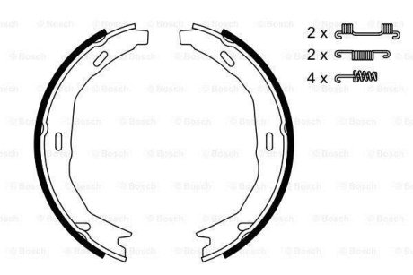 Колодки ручника MB C-class (W204/C204) 07- /E-class (A207/C207) 09- (164x25) (к-кт) BOSCH 0 986 487 723