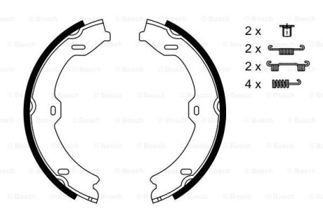 Колодки ручника MB S-class (W221/C216) 05-13 (180x25) (к-кт) BOSCH 0 986 487 725