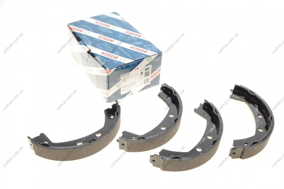 Колодки гальмівні (задні) Land Rover Freelander 2.0/2.2/3.2 06-14 (барабанні) (185х30) BOSCH 0 986 487 732 (фото 1)