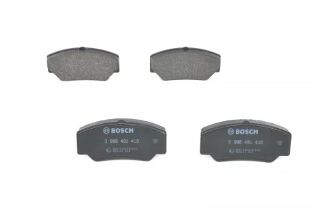 Комплект гальмівних колодок передн, FORD TRANSIT 1.6/2.0/2.5D 09.85-09.92 BOSCH 0 986 491 410