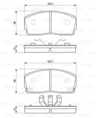 Комплект гальмівних колодок передн, DAIHATSU APPLAUSE I, APPLAUSE II, CHARADE III 1.0-1.6 03.87-05.00 BOSCH 0 986 493 390 (фото 1)