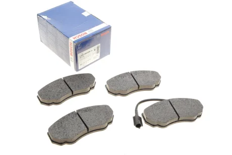 Комплект гальмівних колодок передн, CITROEN JUMPER I, JUMPER II FIAT DUCATO PEUGEOT BOXER 1.9D-2.8D 02.94- BOSCH 0 986 494 048