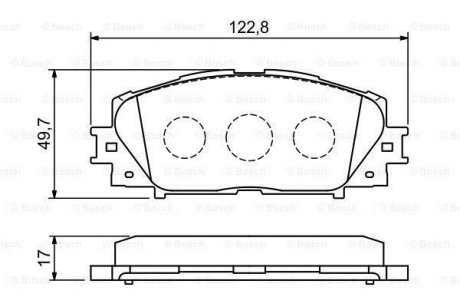 Колодки гальмівні (передні) Toyota Yaris 1.0-1.4 05- 0 986 494 198 BOSCH 0986494198