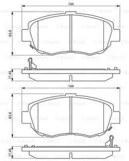 Колодки гальмівні (передні) Toyota Supra 93-02/Lexus IS 99-05 0 986 494 211 BOSCH 0986494211