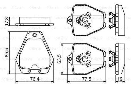 Колодки гальмівні (передні) Audi S4 2.7 97-01 0 986 494 215 BOSCH 0986494215