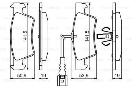 Колодки гальмівні (задні) VW Touareg 02-10 (+датчики) BOSCH 0 986 494 219