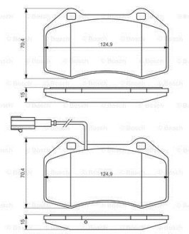 Колодки гальмівні (передні) Fiat Doblo MPV 1.6 16V 01- 0 986 494 228 BOSCH 0986494228