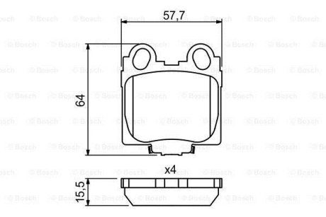 Колодки гальмівні (задні) Lexus GS II/IS I 97-05/Toyota Crown VI 99-03 0 986 494 231 BOSCH 0986494231