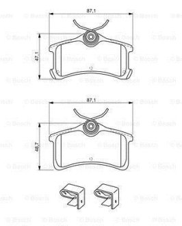Колодки гальмівні (задні) Toyota Avensis/Corolla 97-03 0 986 494 274 BOSCH 0986494274