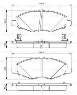 Колодки гальмівні (передні) Toyota Hilux VII 2.5 D-4D 05-06 0 986 494 326 BOSCH 0986494326