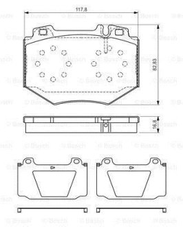 Колодки гальмівні (передні) MB S-class (W220) 98-05 0 986 494 352 BOSCH 0986494352