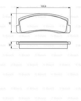 Колодки гальмівні (передні) Chevrolet Niva 02- 0 986 494 543 BOSCH 0986494543
