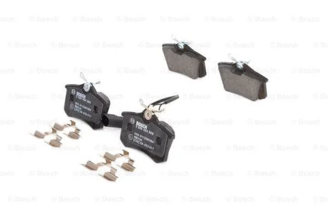 Комплект гальмівних колодок задн, FORD GALAXY I, GALAXY MK I RENAULT TWINGO II SEAT ALHAMBRA VW SHARAN 1.2-2.8 03.95-08.13 BOSCH 0 986 494 599