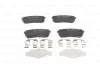 Комплект гальмівних колодок задн, HYUNDAI H-1 CARGO, H-1 TRAVEL, IX55 KIA CARNIVAL II, CARNIVAL III, SORENTO III MAZDA CX-30 2.0D-3.8 10.01- BOSCH 0986494608 (фото 7)