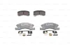 Комплект гальмівних колодок передн, DAIHATSU CUORE VI, CUORE VII, SIRION, TREVIS MITSUBISHI MIRAGE / SPACE STAR VI, MIRAGE VI SUZUKI IGNIS II 0.7-1.5 03.03- BOSCH 0986494610 (фото 2)
