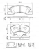 Комплект гальмівних колодок передн, DAIHATSU CUORE VI, CUORE VII, SIRION, TREVIS MITSUBISHI MIRAGE / SPACE STAR VI, MIRAGE VI SUZUKI IGNIS II 0.7-1.5 03.03- BOSCH 0986494610 (фото 8)
